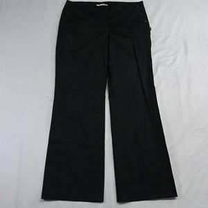 LOFT 10 Black Marisa Sailor Flare Career Nautical Mid Rise Womens‎ Dress Pants